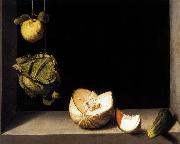 SANCHEZ COELLO, Alonso Still-life with Quince, Cabbage, Melon and Cucumber USA oil painting artist